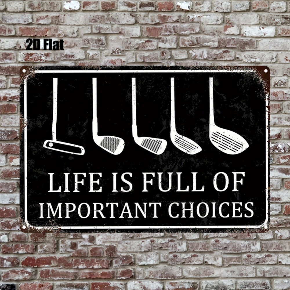 Home Gym Decor - Vintage 2D Flat Golf Club Aluminum