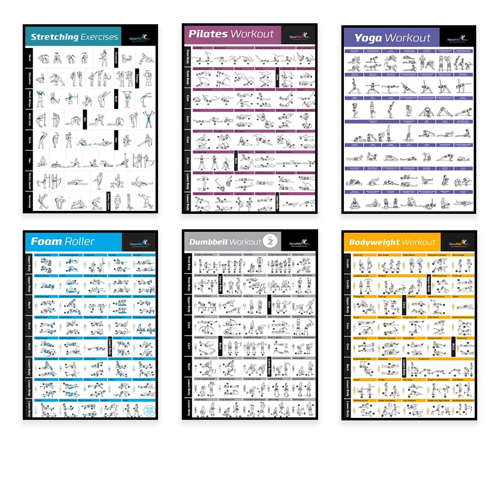Home Gym Decor - Body Exercise Training Chart Workout Home