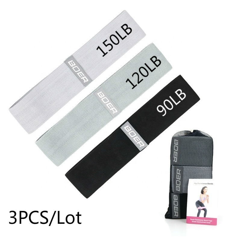 Home Gym Hyrox - 3PCS Women Men Fabric Resistance Bands