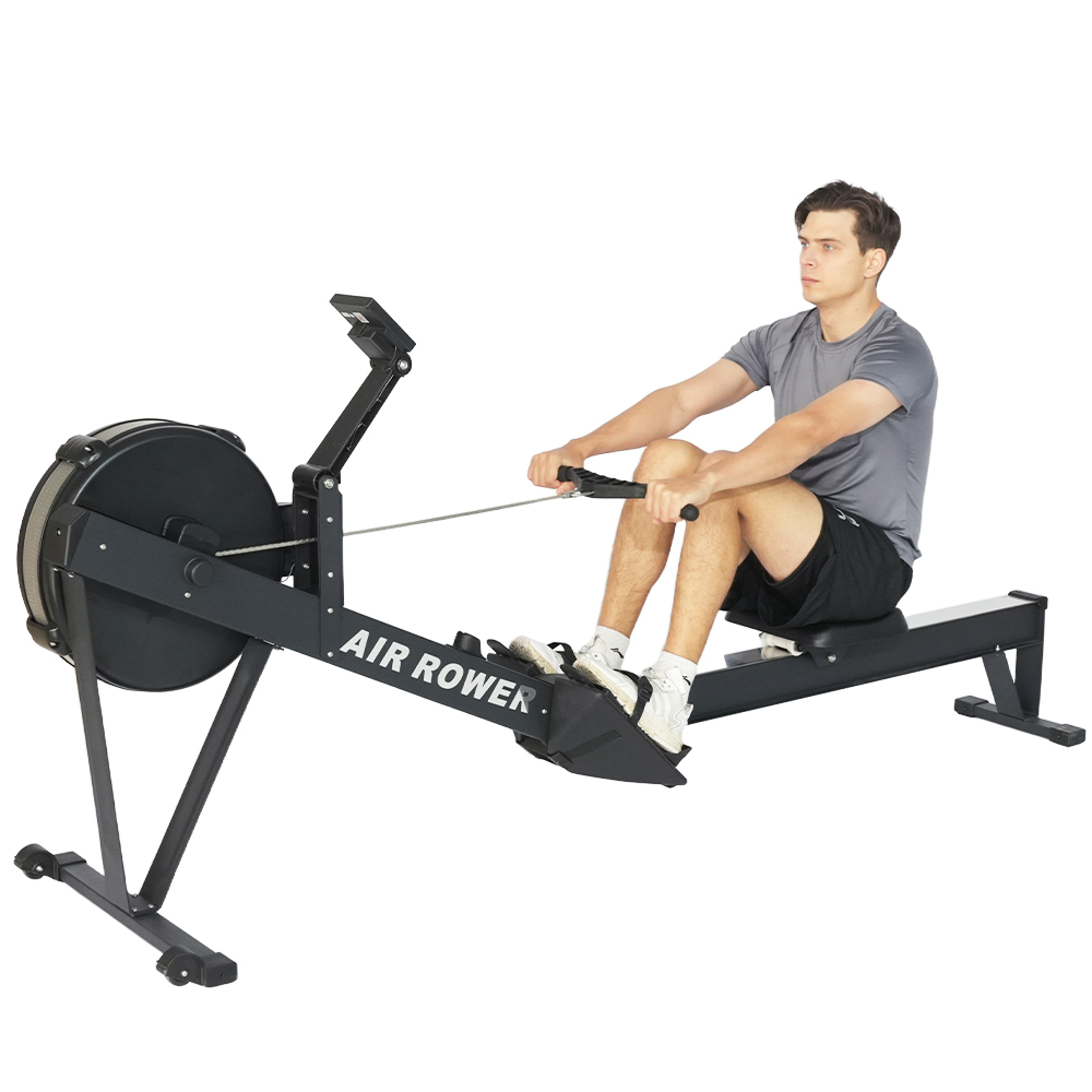 Home Gym No Equipment - Durable Foldable Steel Air Resistance Rowing