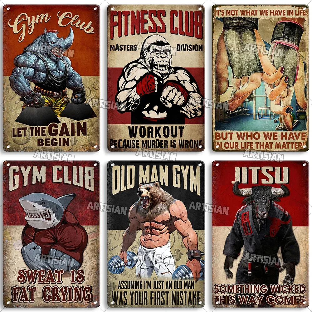 Home Gym Decor - Old Man Gym Club Inspirational Phrase