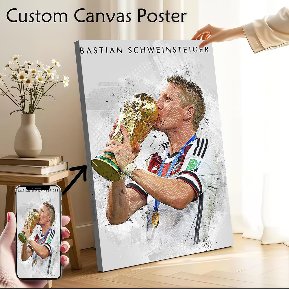 Home Gym Decor - Bastian Schweinsteiger Canvas Poster Customizable Pictures