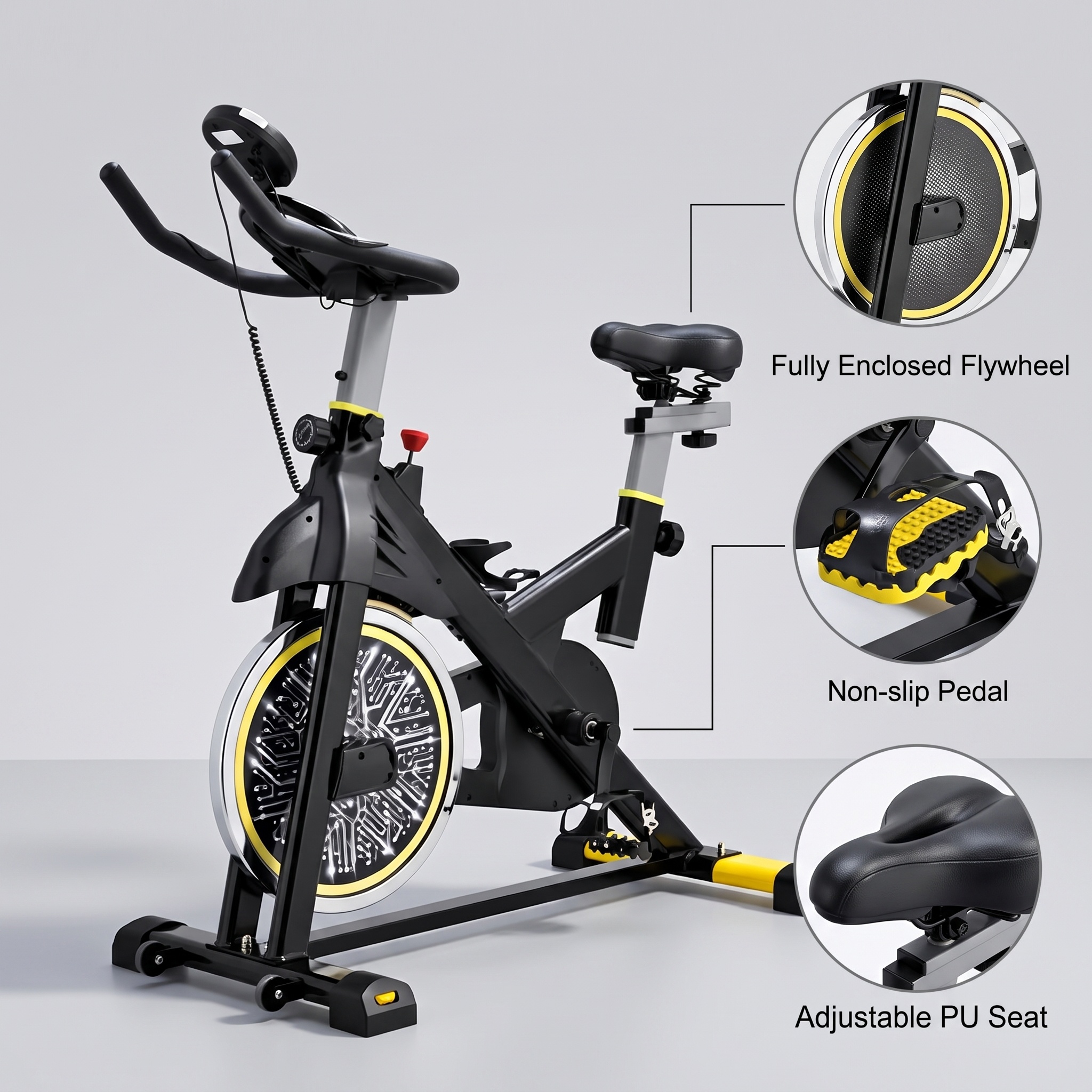 Home Gym No Equipment - Smart Magnetic Spinning Trainer Bike Digital