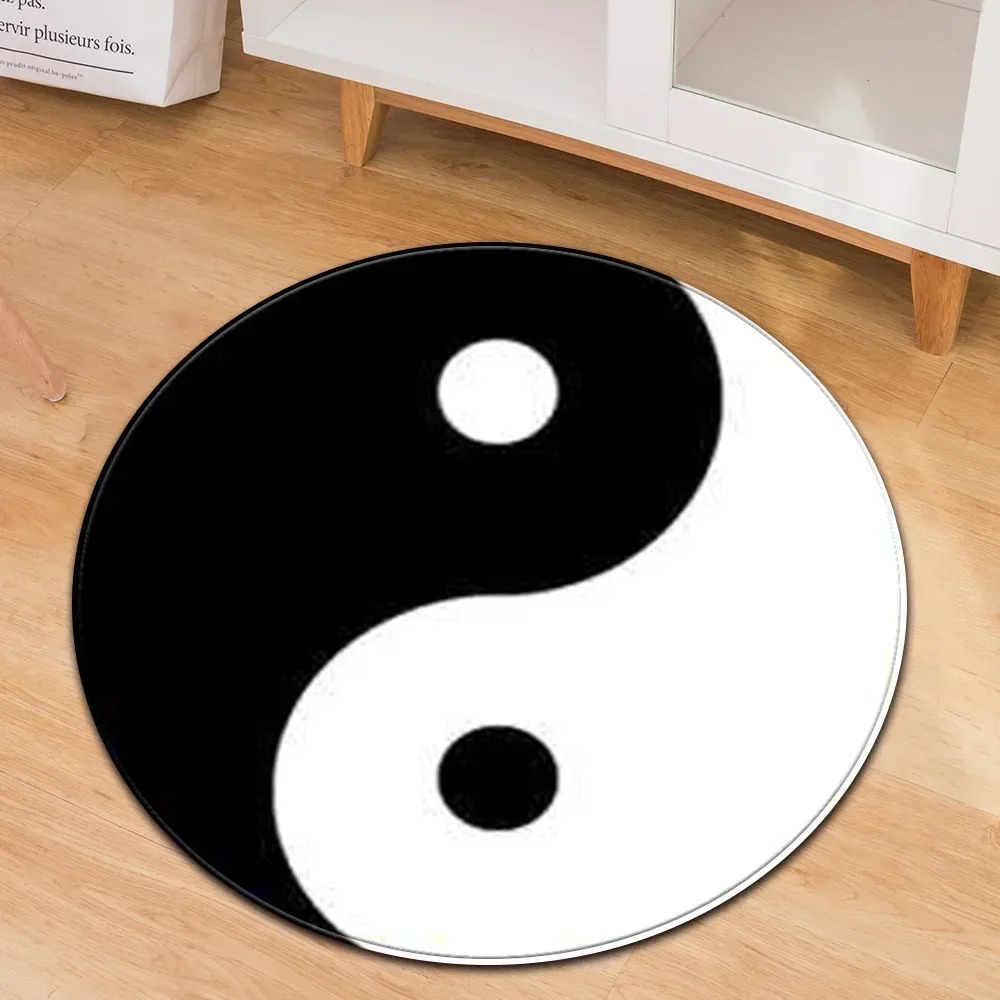 Home Gym Hyrox - Yin Yang Taiji Round Rug Flower