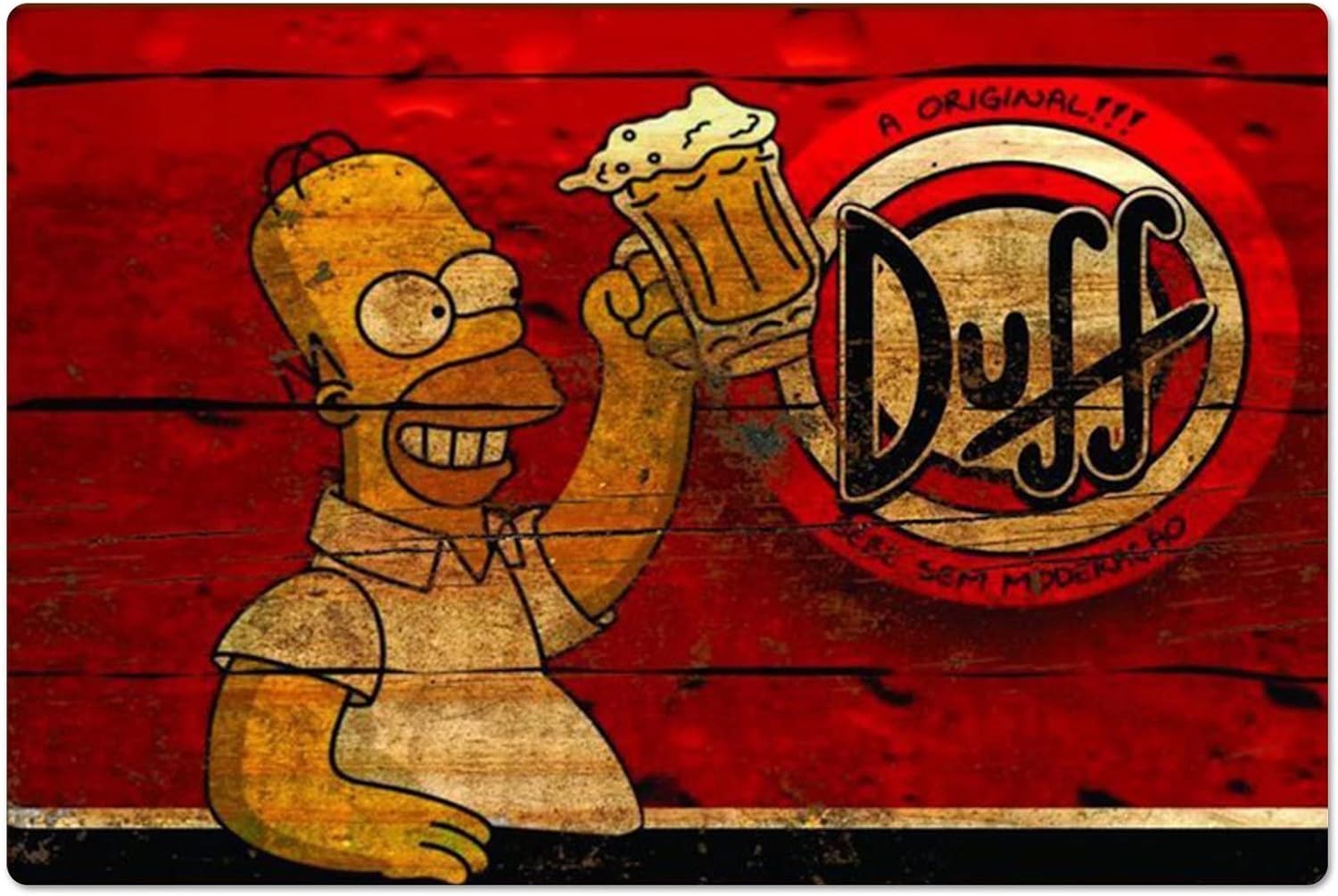Home Gym Decor - Retro Metal Poster Homer Duff Beer