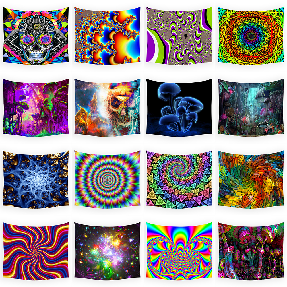 Home Gym Decor - Tapestry Psychedelic Pattern Yoga Throw Beach