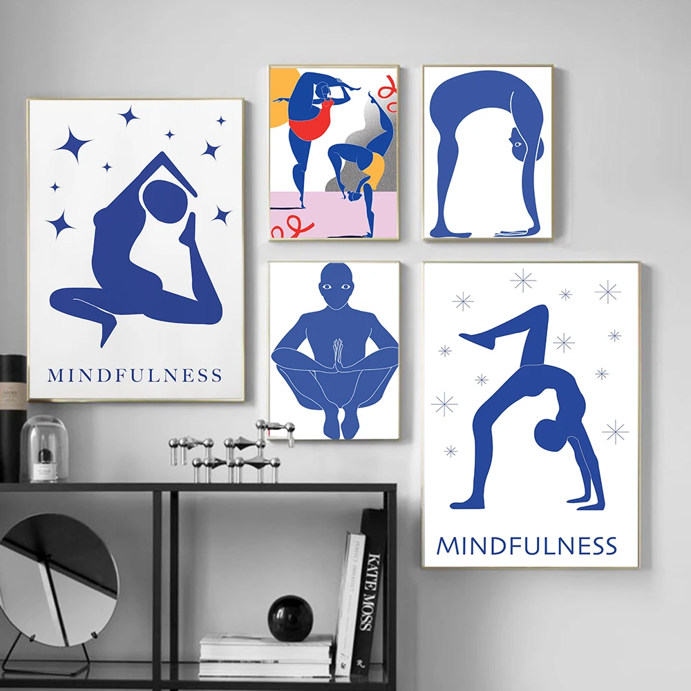 Home Gym Decor - Home Exercise Gym Yoga Pose Abstract