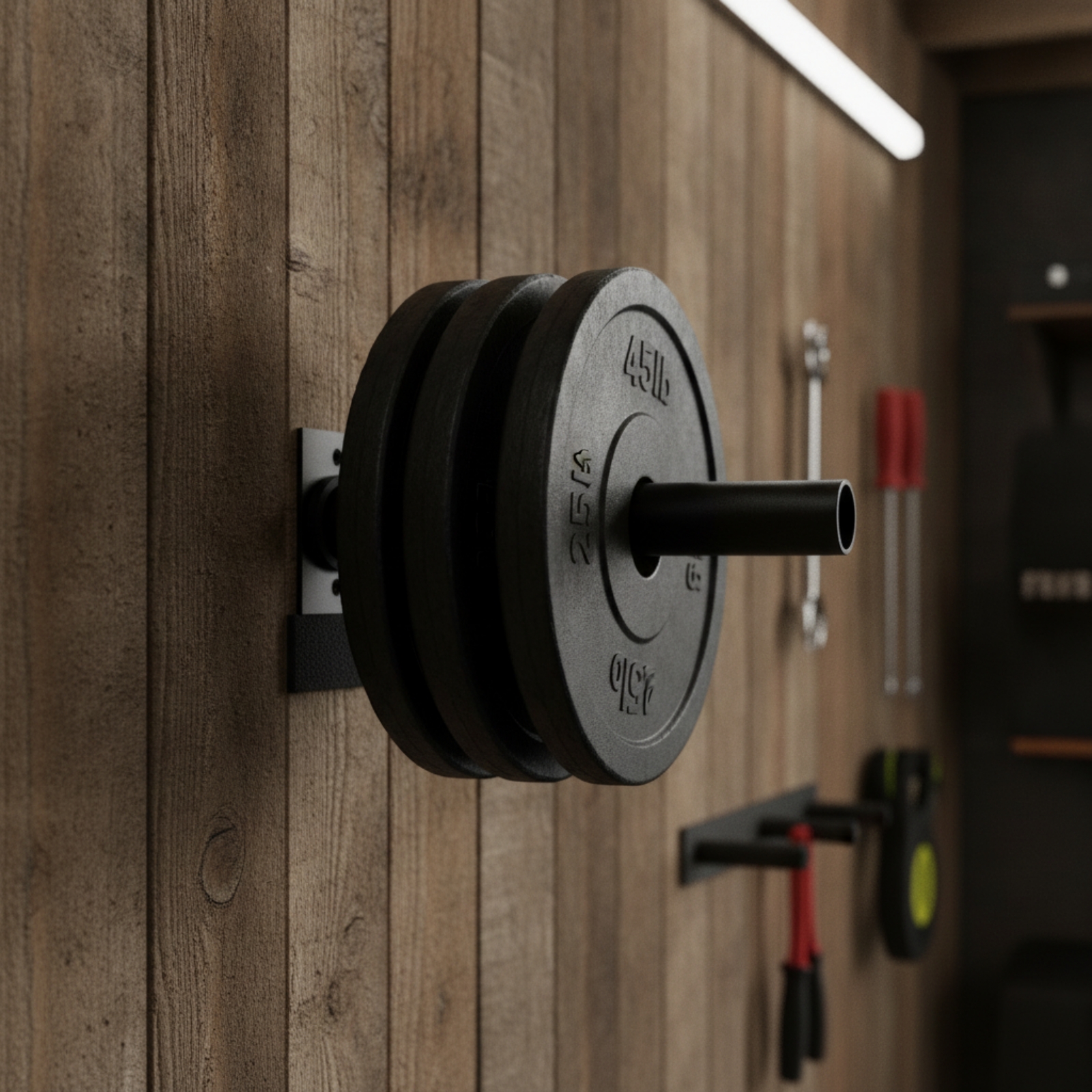 Wall-Mounted Weight Plate Hold - Home Gym Training review and price