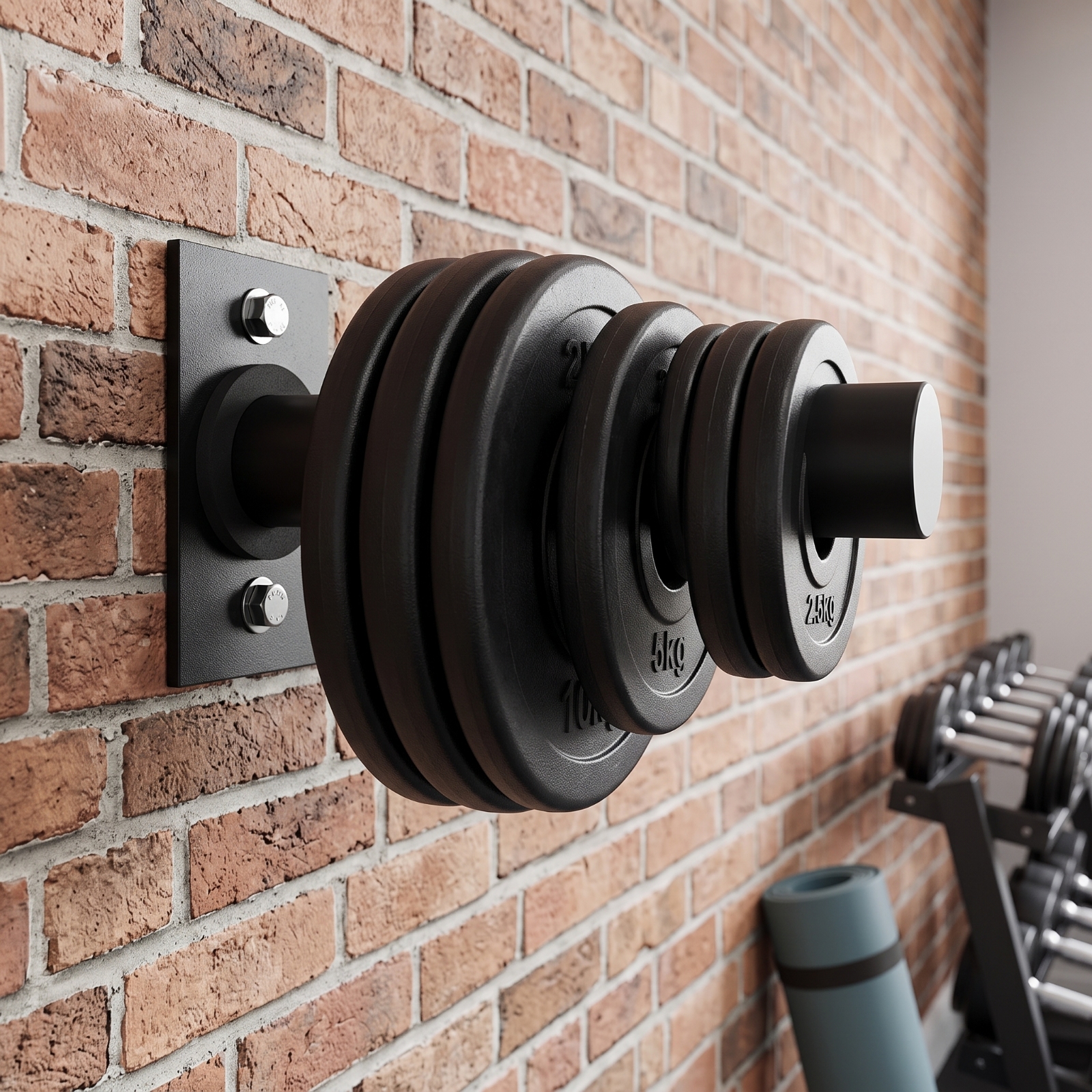Wall-Mounted Weight Plate Hold - Home Gym Training review and price