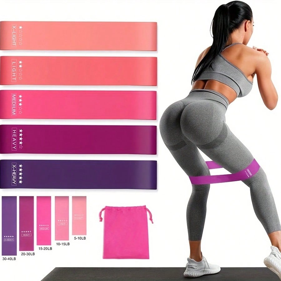 5 Pcs Pink Resistance Bands Se - Leg Home Gym Workout review and price