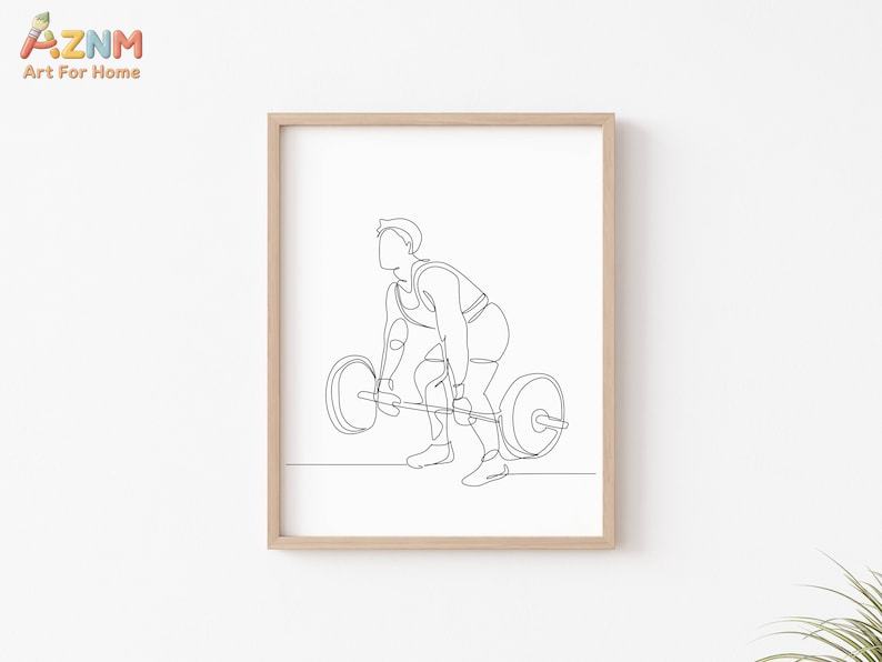 AZNM Fitness Workout Line Art  - Home Gym Decor review and price