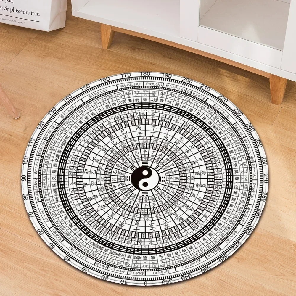 Yin Yang Taiji Round Rug Flowe - Home Gym Hyrox review and price