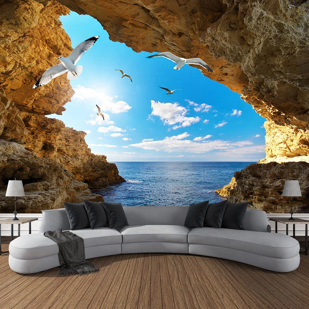 Mountain Cave Landscape Tapest - Home Gym Decor review and price